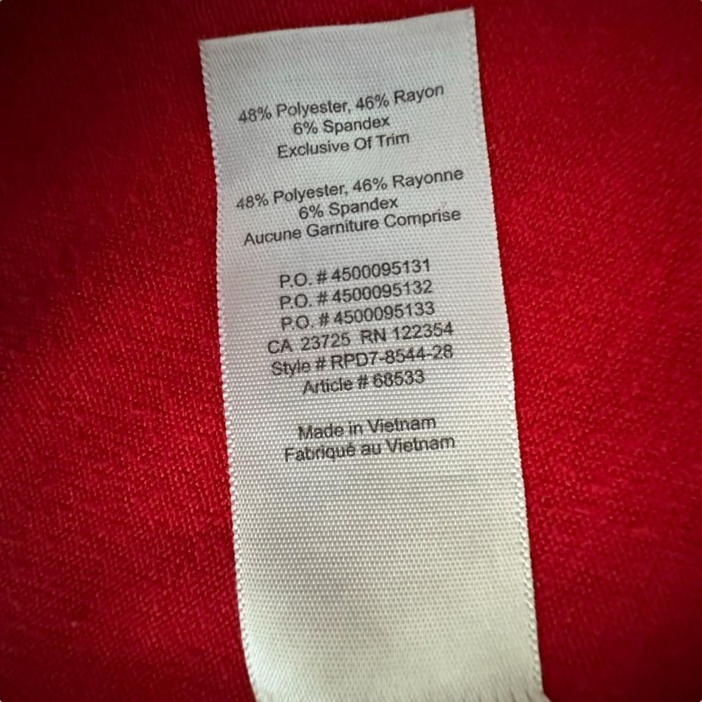 Wilfred Free Vibrant Red Tunic Top ~ boxy cut ~ side pockets ~ size XSmall - Picture 11 of 11
